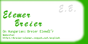 elemer breier business card